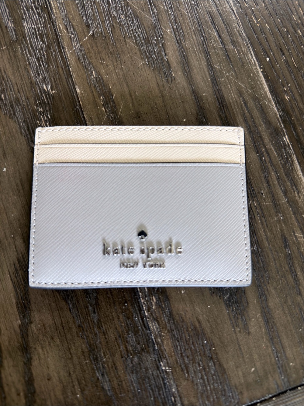 Kate Spade New York Slim Card Holder White & Gray - Brand New